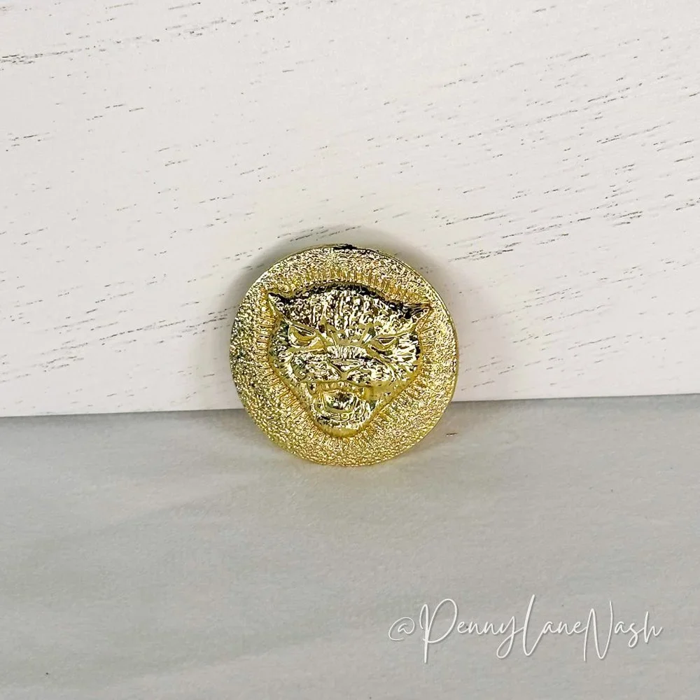 Vintage Golden Tiger Face Scarf Clip